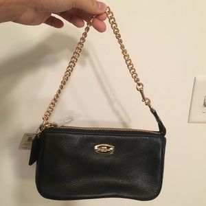 Black Leather Coach Wristlet